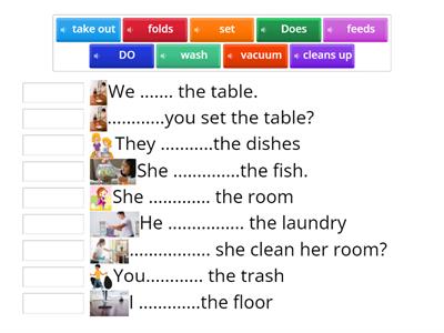 Match up Chores L2 (grammar in action) 