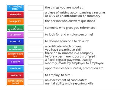 Employment vocabulary 2