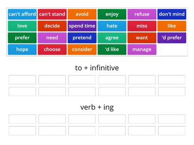 to+infinitive or verb+ing