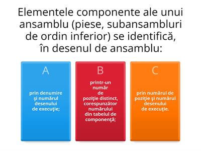 Reguli de poziţionare a componentelor   într-un desen de ansamblu