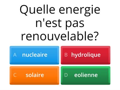 Quiz sur l'environnement