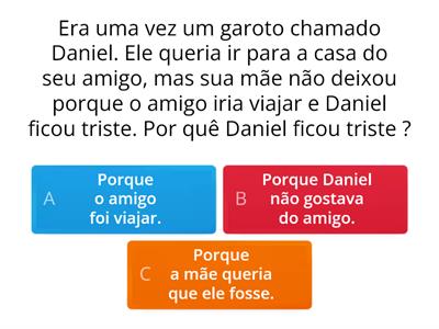 compreensão de texto - Daniel