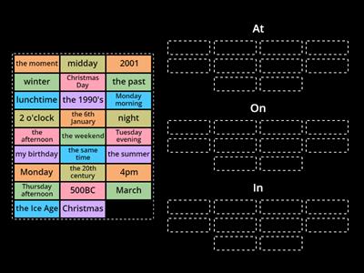 Prepositions of time