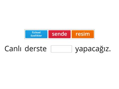 Türkçe Eksik Sözlük  Doldurma