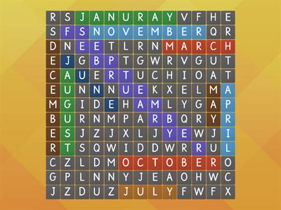 Months Wordsearch