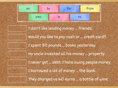 Money - Prepositions (unit 2) 