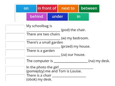 Brainy 5 - prepositions of place