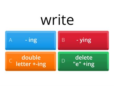 Spelling changes with ING: Present Continuous