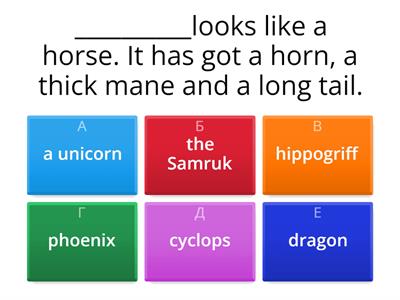 Grade 5 (Mythical creatures/Types of films