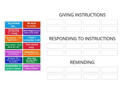 EC B1+         giving instructions/ responding to instructions / reminding