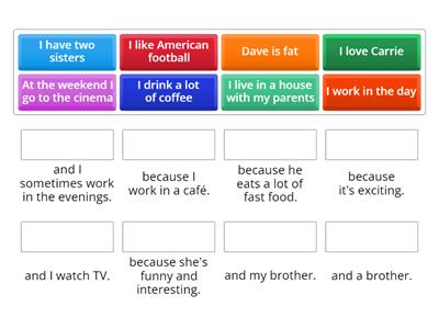 SpeakOut Starter Unit 4.1 Writing (Match the sentence halves)