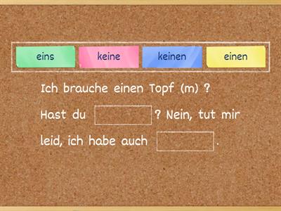 A2.1 Indefinitpronomen im Nominativ und Akkusativ