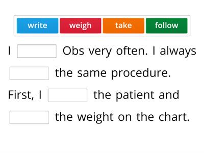 English for Nursing Grammar --- Present Simple: Taking Obs.