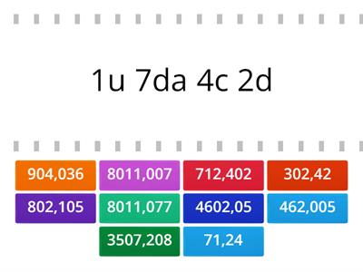 Numeri decimali oltre l'unità: composizione 2