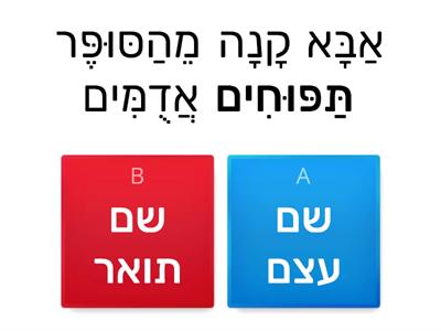 מציאת שמות עצם ותואר במשפט