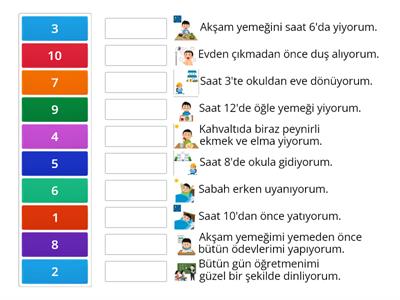 Günlük Rutinler-Sıralama