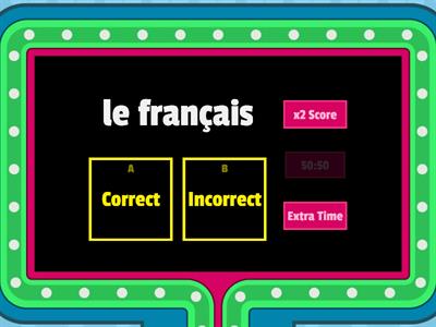 S2 French - School Subjects