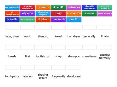 Maz 2M Vocabulary 2.2 Personal Care Items, sequence of events & how often you do things