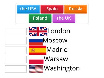 Match these countries with their capital cities
