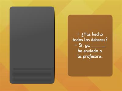 Pronombres de objeto directo y de objeto indirecto (Español A2)