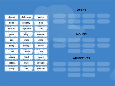 VERBS, NOUNS AND ADJECTIVES
