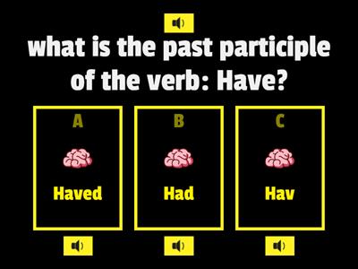 what's the past participle of the verb...? 