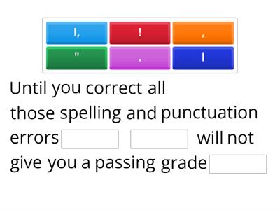 Drag & Complete the Sentences (Punctuation Marks and Capitalization)