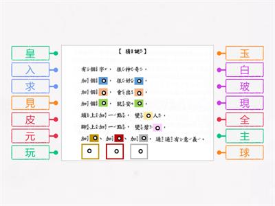 部件識字:王  參考自  洪儷瑜/國字精進手冊—部件識字課本/學習策略/字族