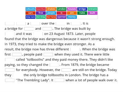 Read about a bridge - fill in the gaps