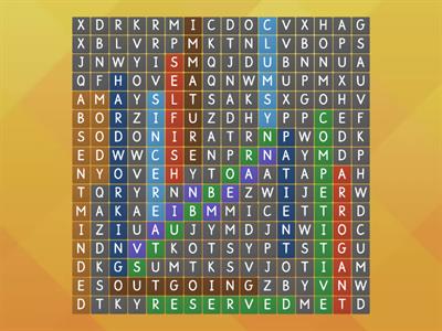 Find 15 words. Character.