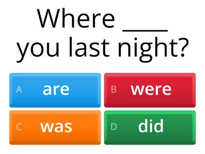 Quiz for A1 Level - Simple Past Tense