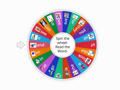   Spin the Wheel Sight Word 