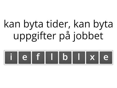 Adjektiv för jobb