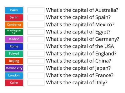 Countries and capitals 