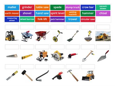 1. Tools and Machines for Construction.