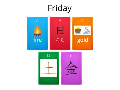 Japanese Days of the Week - Quiz