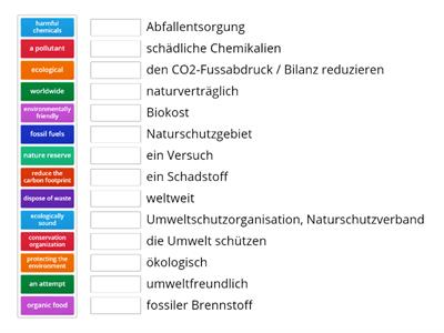 Environmental Problems: English - German Vocabulary. Unit 24 B