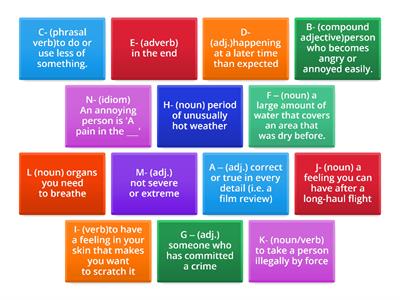 Vocabulary revision B2 part 1