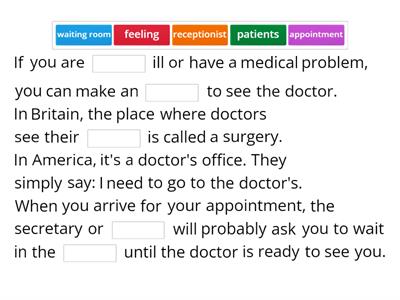  Comprehension At the doctor