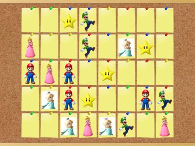 Busca los pares iguales de los personajes de Mario Bros