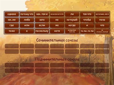 Типы союзов (союзных слов) по роли в предложении