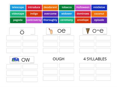 Long /o/  3,4,5 syllable