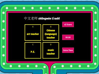 School Subjects & Teachers in Chinese