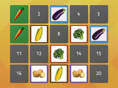 Vegetables - Memory game
