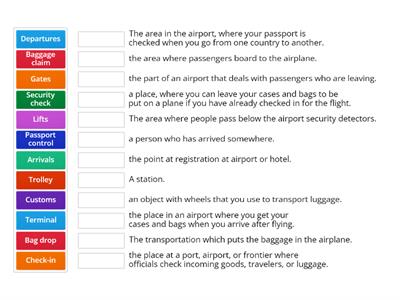 Airport vocabulary (definition)
