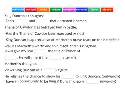 Macbeth and Duncan character sheet.