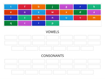 vowels and consonants sort