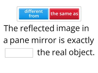 REFLECTION IN A PLANE MIRROR