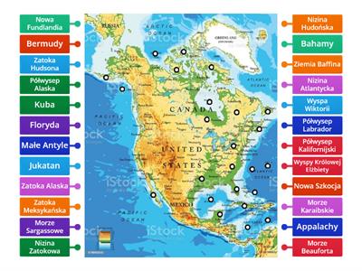 Ameryka Północna mapa fizyczna