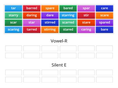 7.4a sort Vowel-r or Silent e?